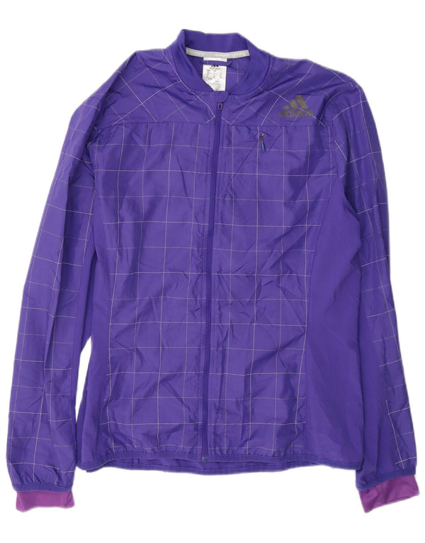 Adidas træningsdragt topjakke til kvinder UK 16 Stor lilla ternet polyester