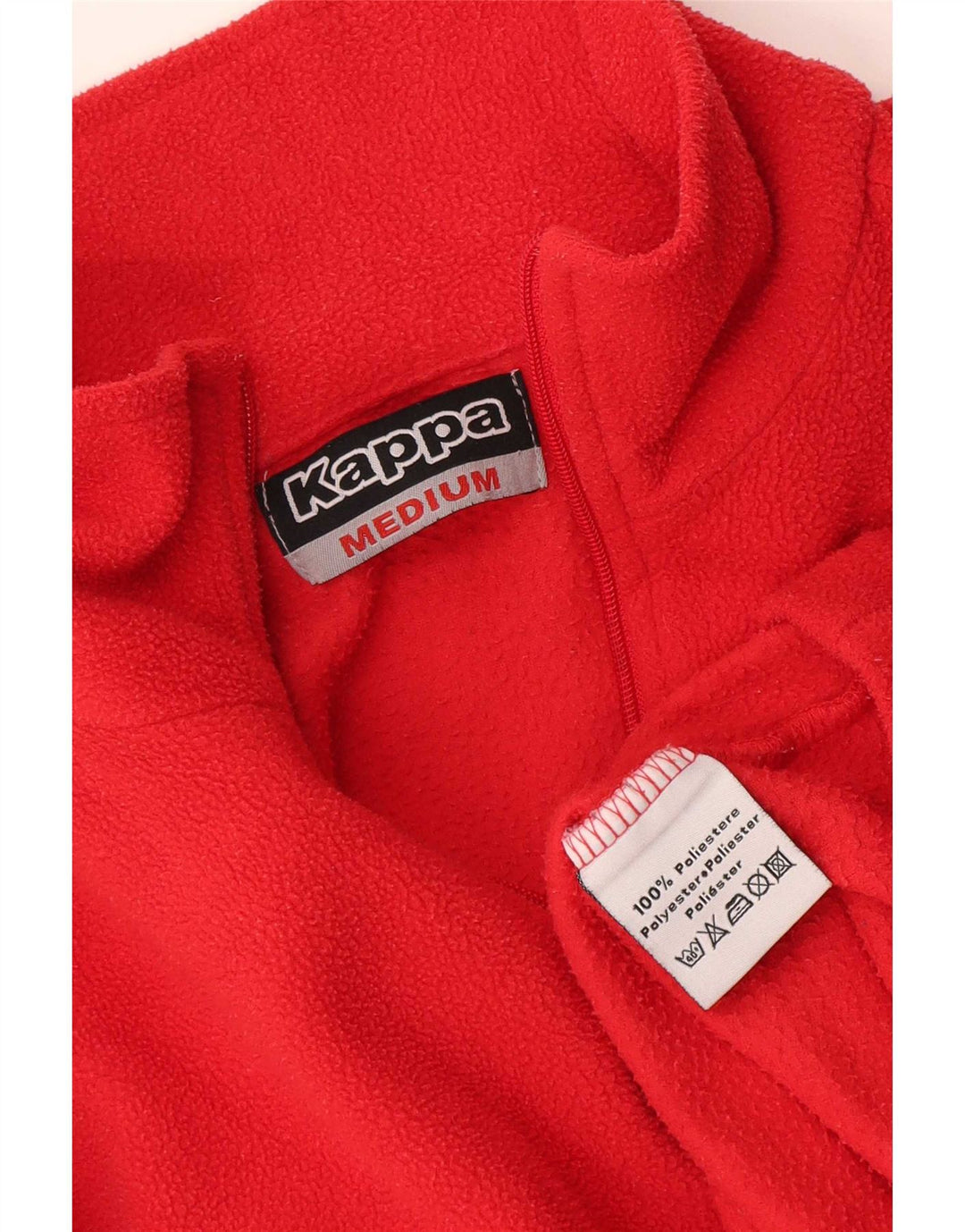 Kappa herre lynlås hals fleece jumper medium rød polyester