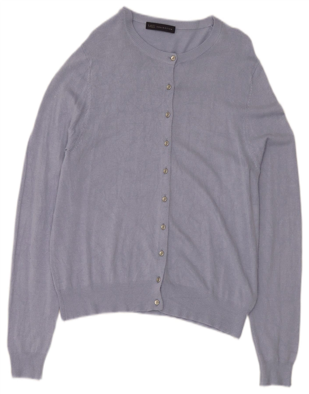 Marks & Spencer Dame Cardigan Sweater UK 14 Large Blue Viscose