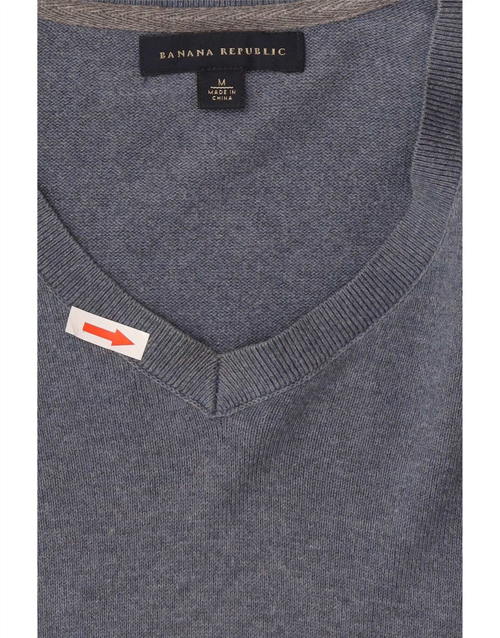 Banana Republic Herre V-hals sweater Medium Blue Bomuld