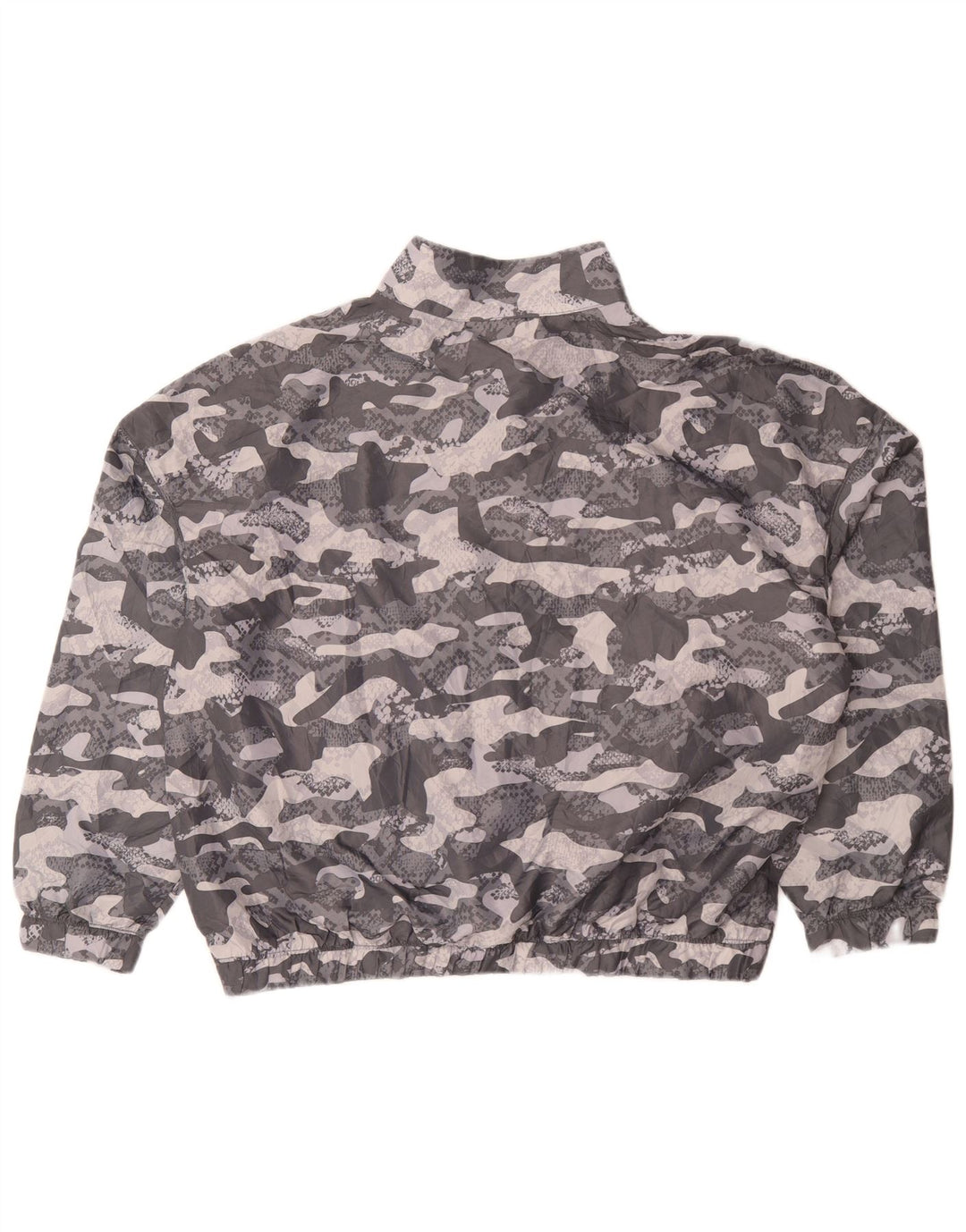 Reebok Womens Oversized Pullover Træningsdragt Top UK 16 Stor Grå Camouflage