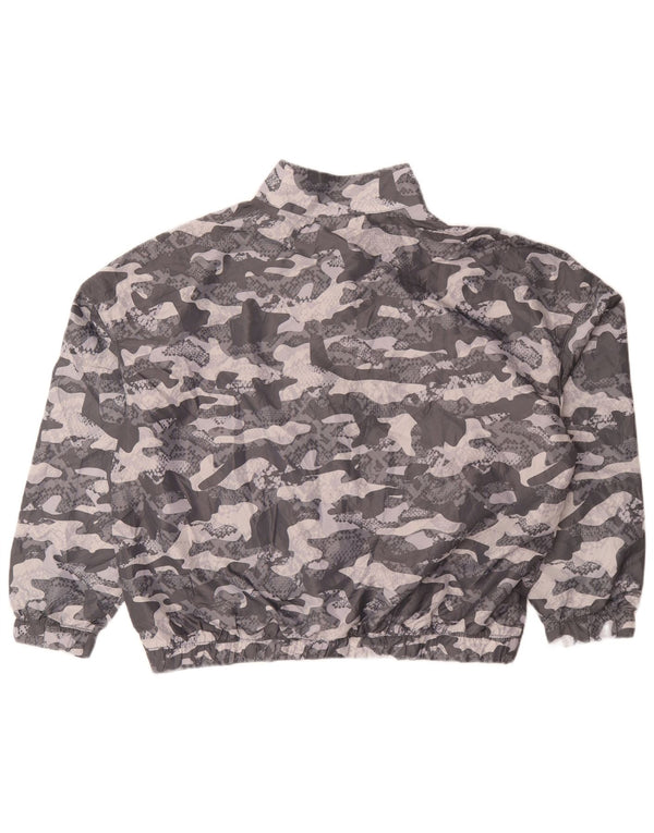 Reebok Womens Oversized Pullover Træningsdragt Top UK 16 Stor Grå Camouflage