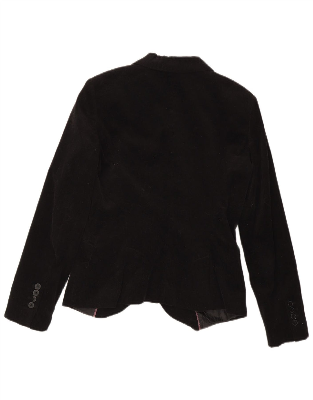 Zara Dame 1 Knap Velvet Blazer Jacket UK 10 Small Black Bomuld