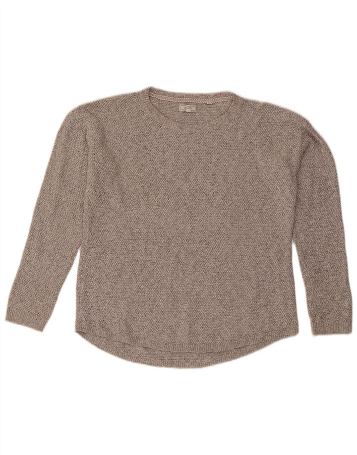 Fat Face Dame Oversized Boat Neck Jumper Sweater UK 10 Small Grey Bomuld