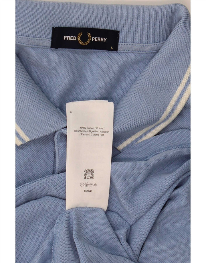 Fred Perry herre poloskjorte stor blå stribet bomuld
