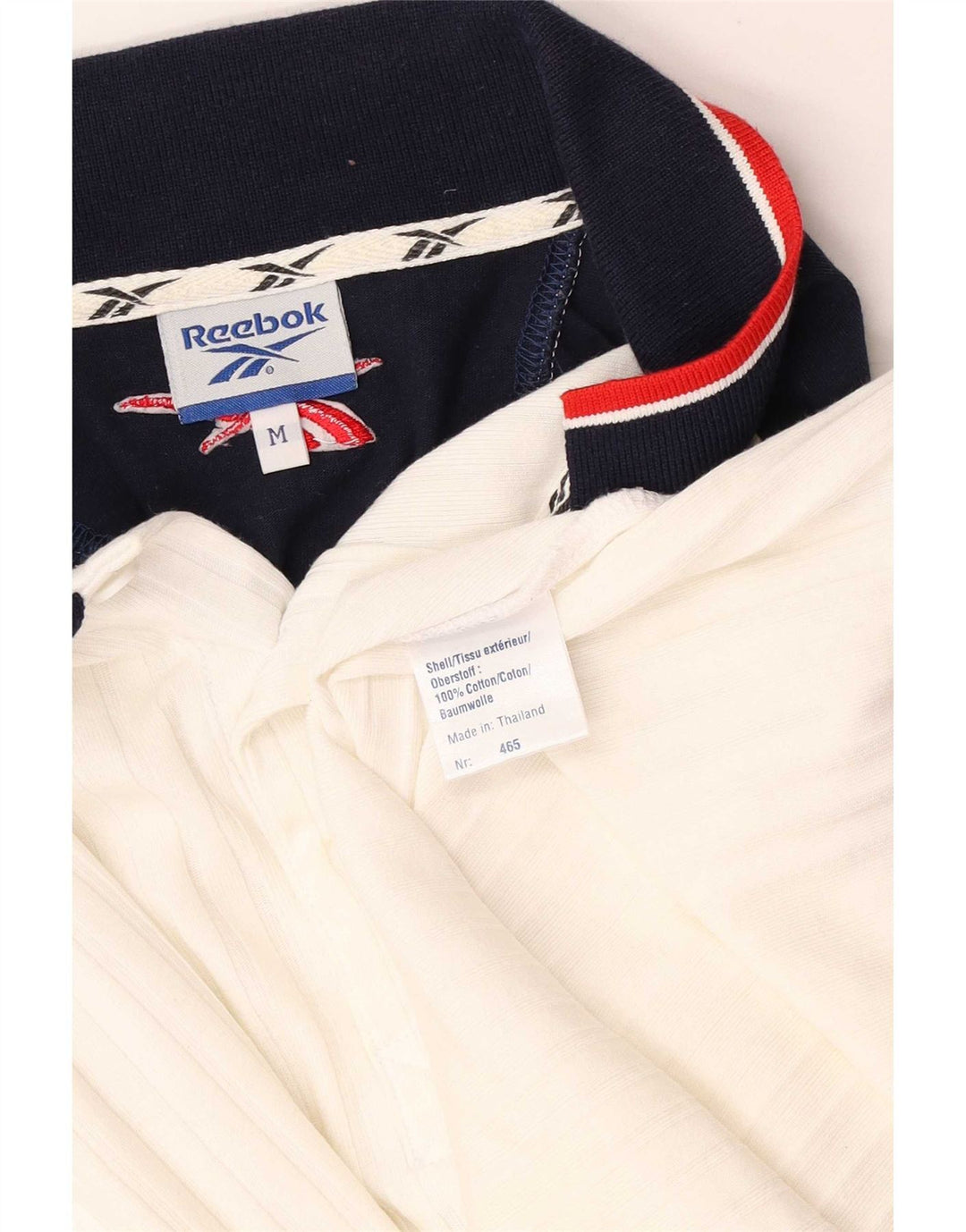 Reebok Poloshirt til mænd Medium White Colourblock Bomuld