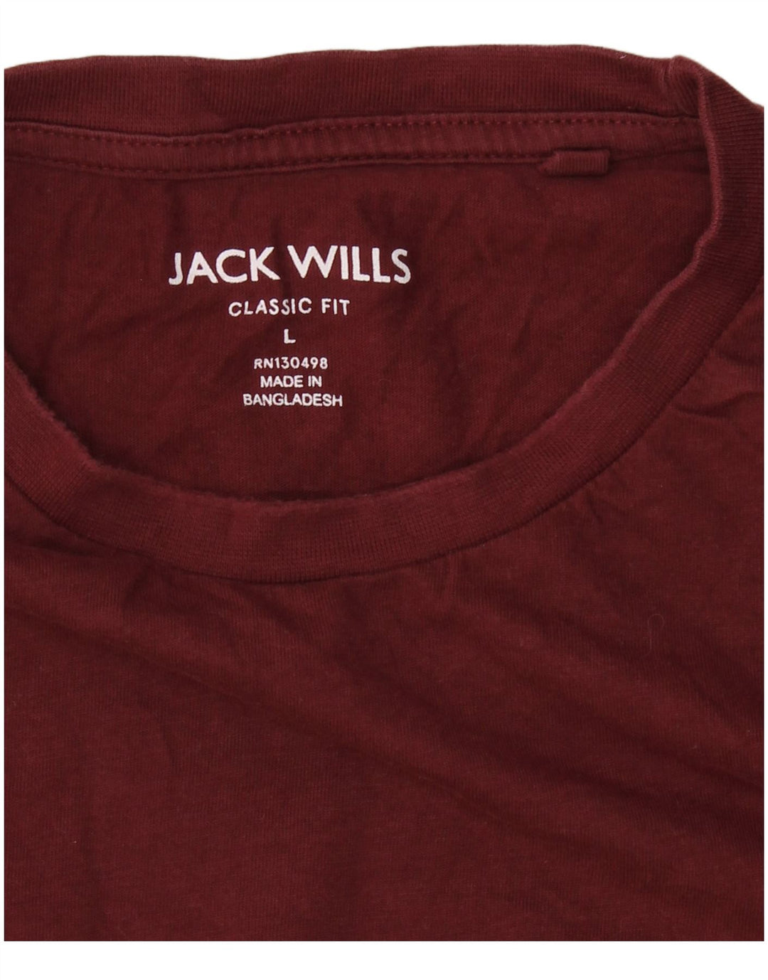 JACK WILLS Herre Classic Fit T-Shirt Top Large Maroon