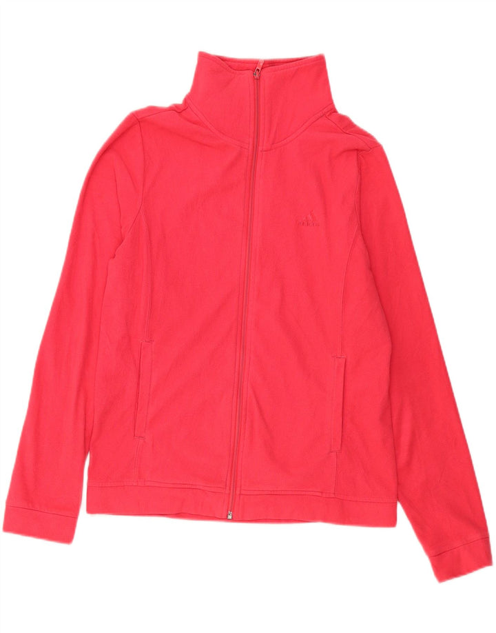 Adidas Dame Fleecejakke UK 16 Stor Rød Polyester