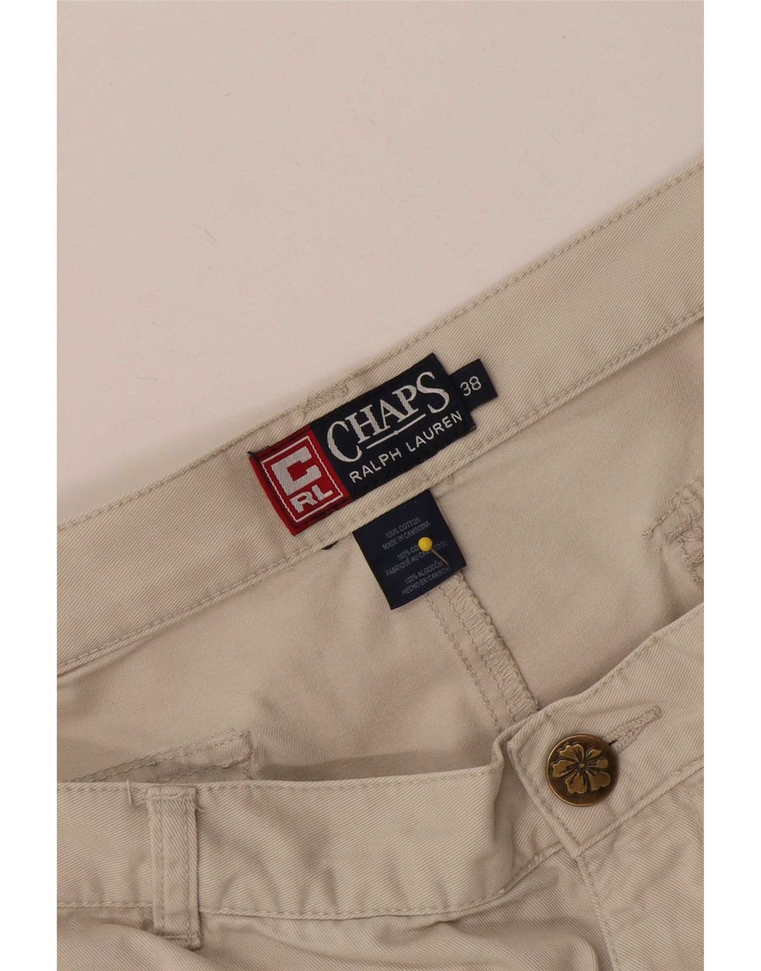 Chaps Ralph Lauren Herre Cargo Shorts W38 XL Beige Bomuld