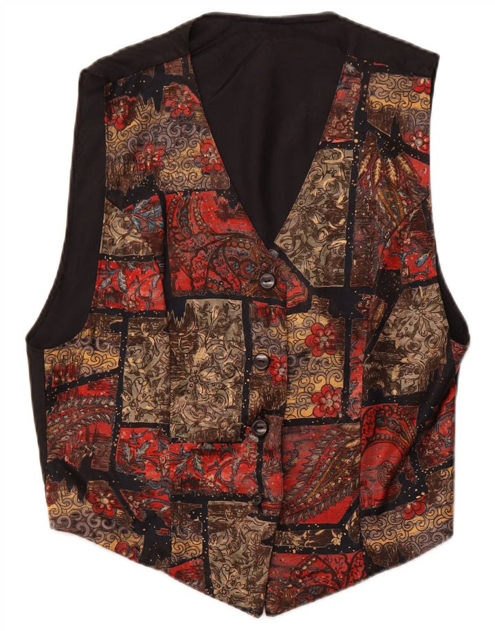 Vintage damevest UK 14 Stort flerfarvet patchwork