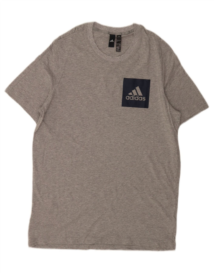 Adidas Herre T-Shirt Top XL Grå Flecked Bomuld