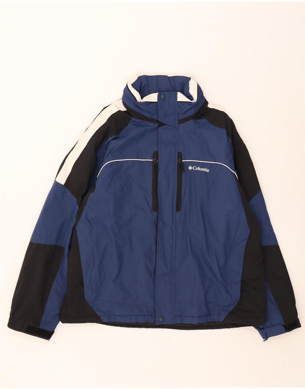 Columbia Herre Hættevindjakke UK 42 XL Navy Blue Colourblock