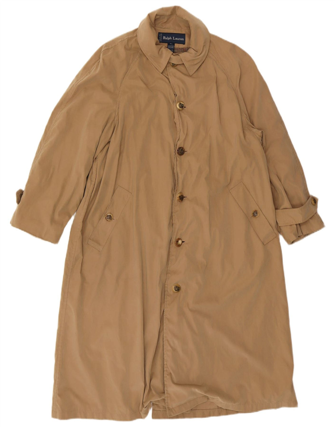 Ralph Lauren Dame Loose Fit Overfrakke US 6 Medium Beige Uld