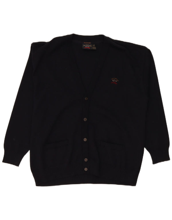 Paul & Shark Herre Yachting Cardigan Sweater XL Navy Blue Wool