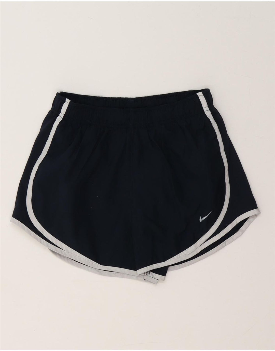 Nike Dame Dri Fit Sport Shorts UK 8 Small Navy Blue Polyester