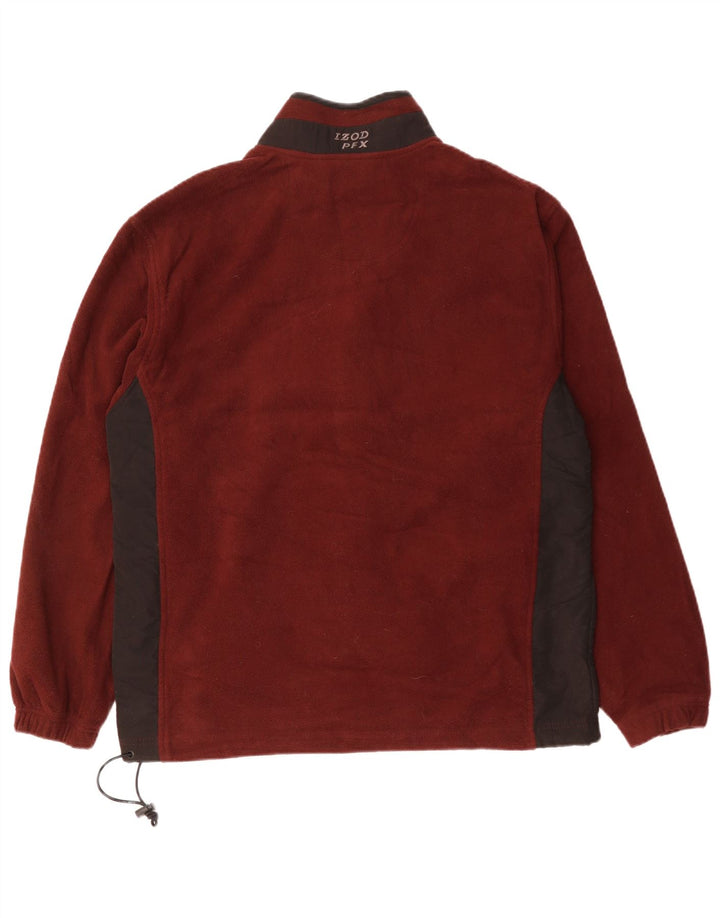 Izod Fleecejakke til mænd UK 40 Large Maroon Colourblock Polyester