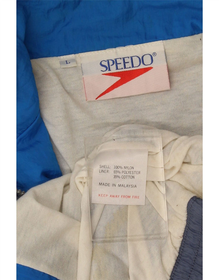 Speedo Herre grafisk træningsdragt Topjakke Stor Blå Colourblock Nylon