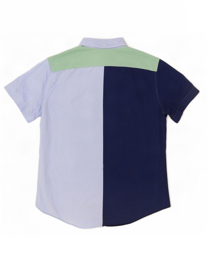 Tommy Hilfiger Kortærmet Herreskjorte Stor Navy Blue Colourblock
