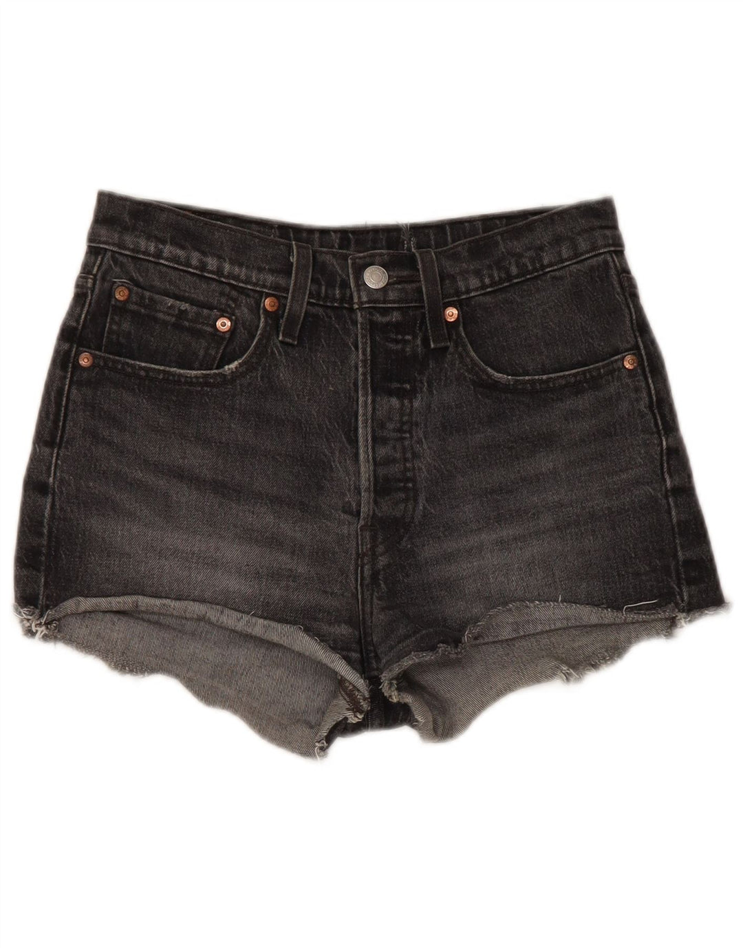 LEVI'S Womens 501 denimshorts W30 Medium Black Bomuld
