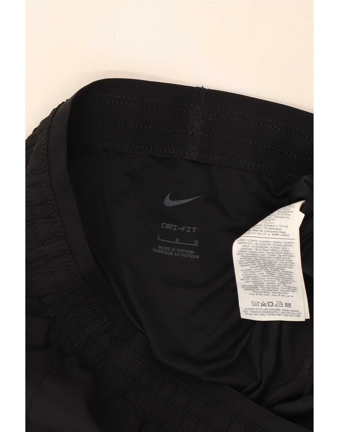 Nike Dame Dri Fit Sport Shorts UK 14 Large Black Polyester