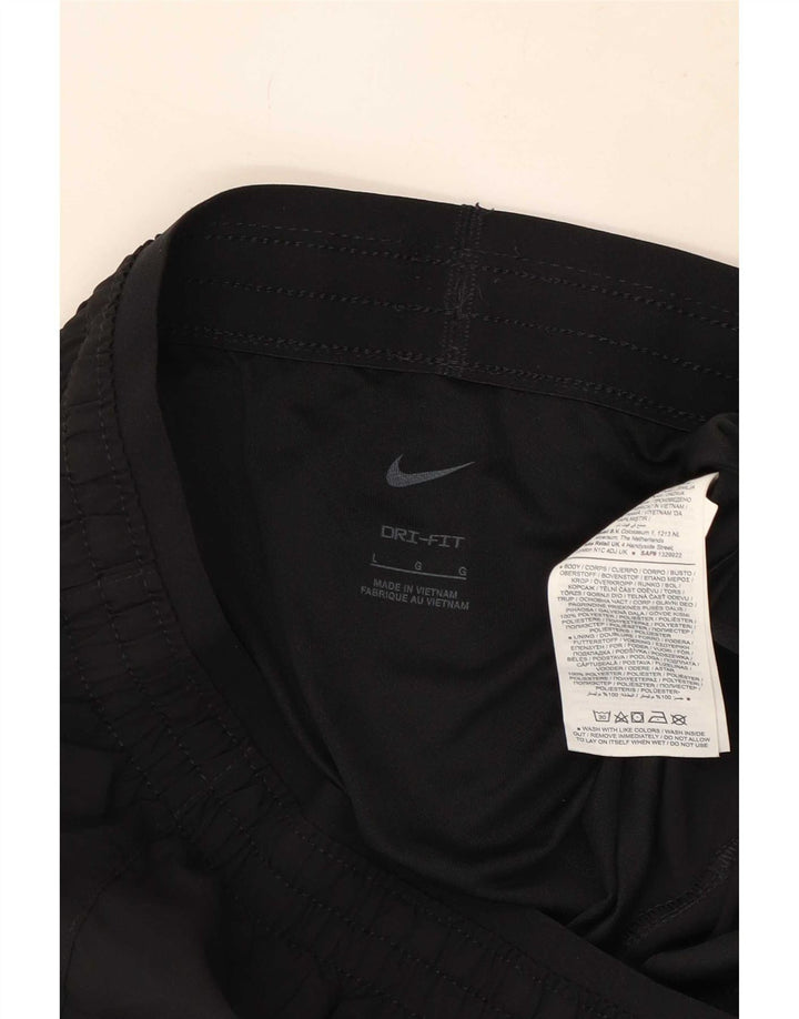 Nike Dame Dri Fit Sport Shorts UK 14 Large Black Polyester