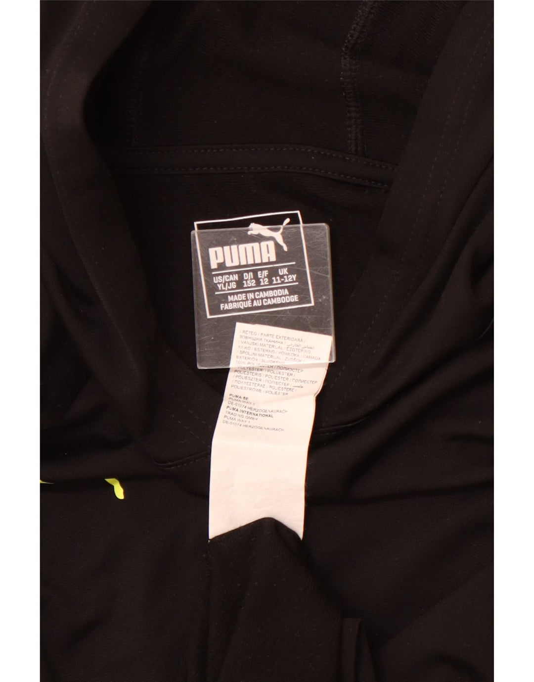 PUMA hættetrøje til drenge 11-12 år sort polyester