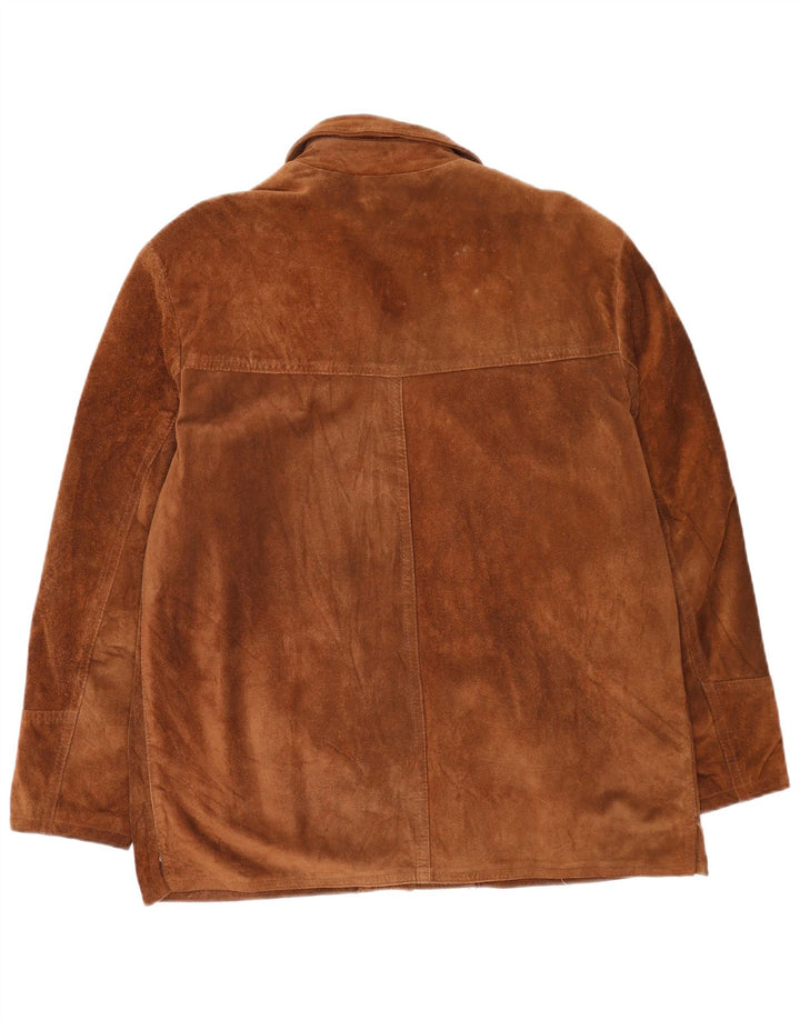 Vintage dame ruskindsjakke UK 16 Stor brunt læder