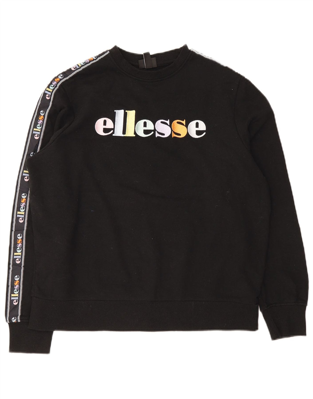 Ellesse Womens Grafisk Oversized Sweatshirt Jumper UK 10 Small Black Bomuld