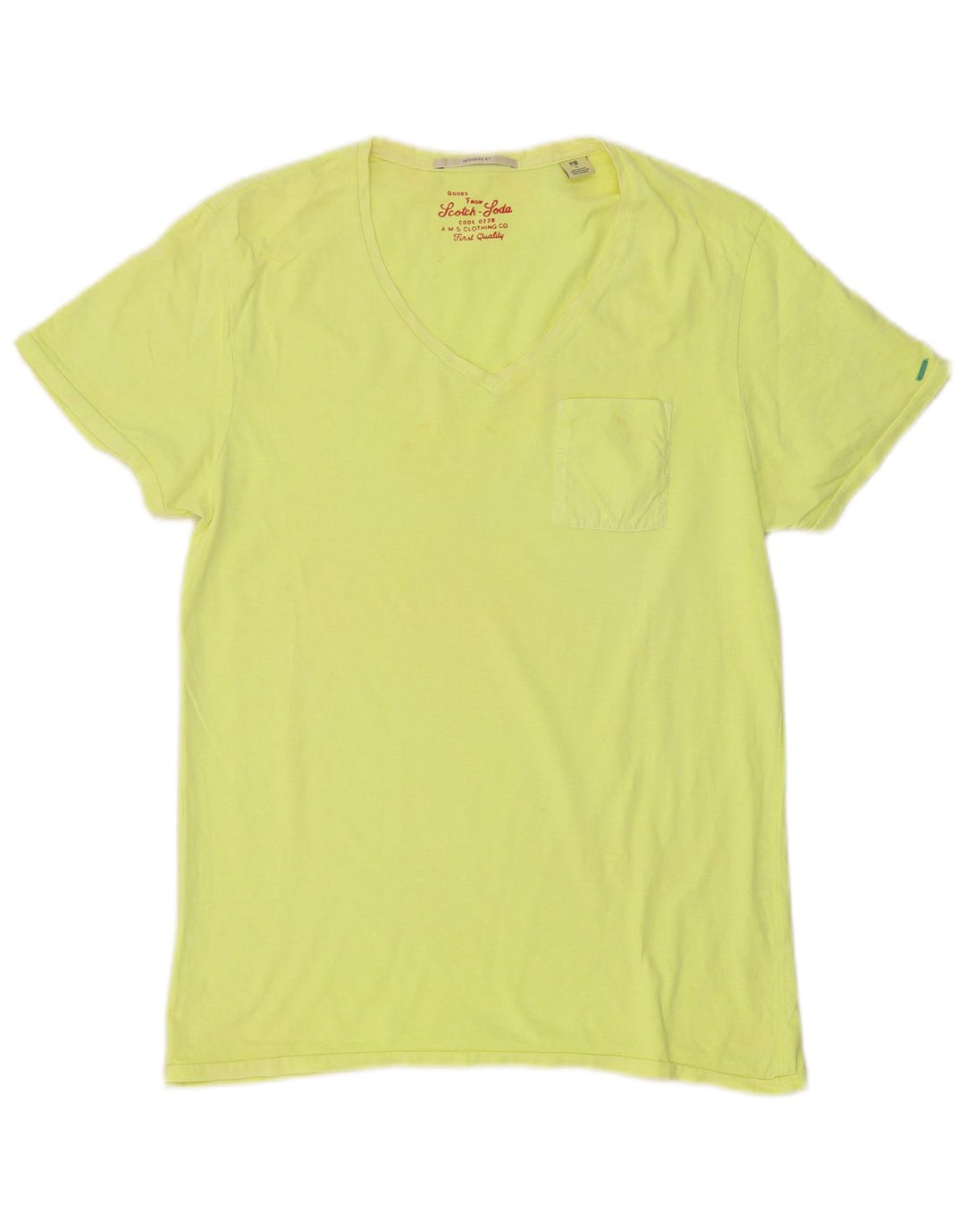 SCOTCH & SODA Herre T-Shirt Top Lille Gul Bomuld