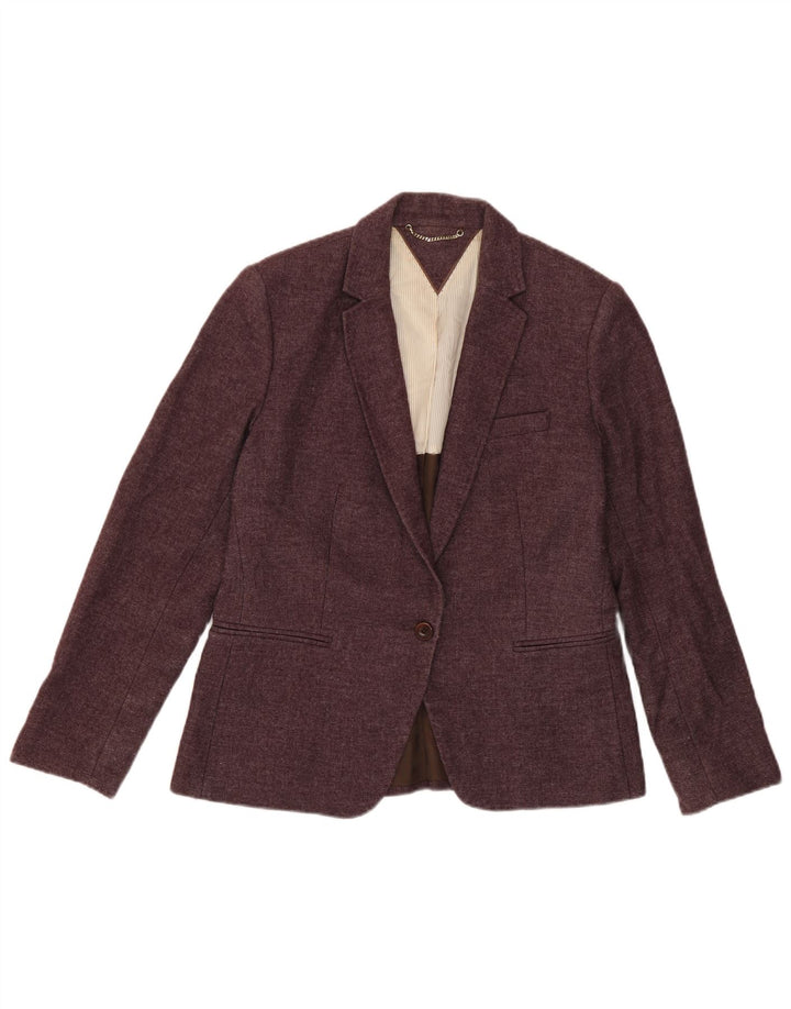 Massimo Dutti Dame 1 Knap Blazer Jakke EU 40 Medium Lilla