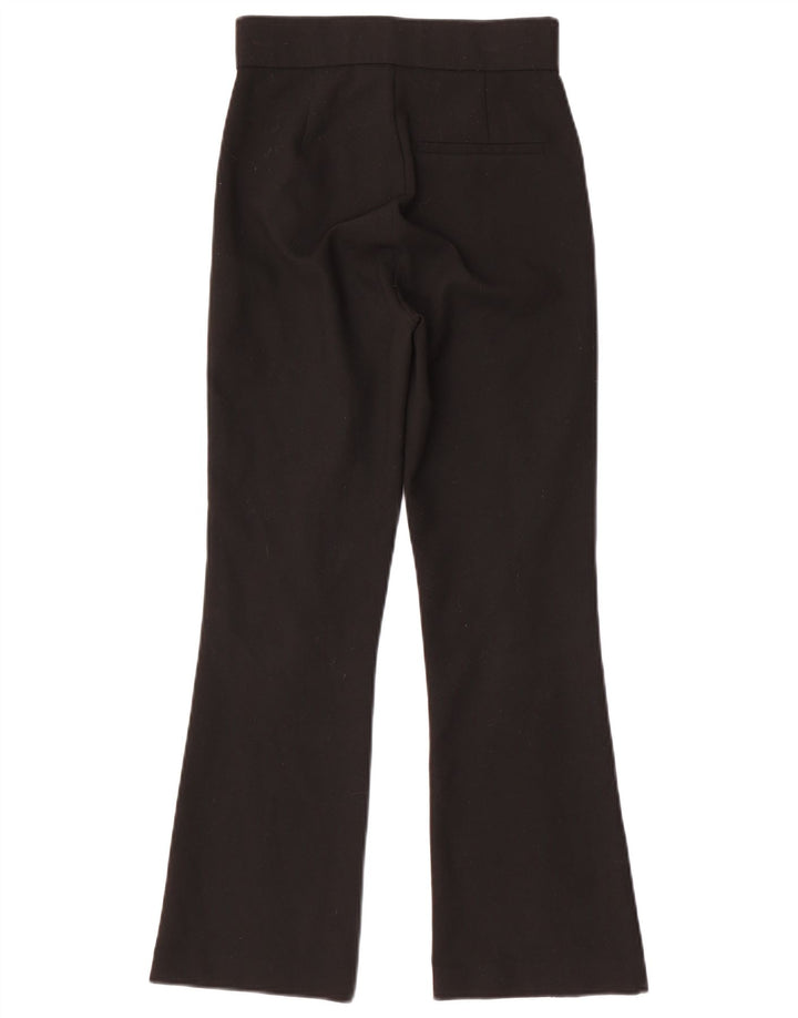 ZARA Dame Bootcut Suit Bukser XS W24 L27 Sort Polyester