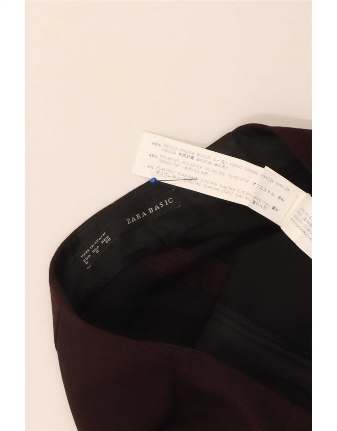 Zara Pencil Nederdel Medium W28 Maroon Viscose til kvinder