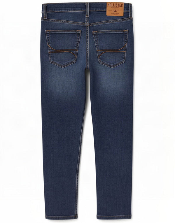 Hollister Womens Super Skinny Cropped Jeans W33 L25 Blue Cotton
