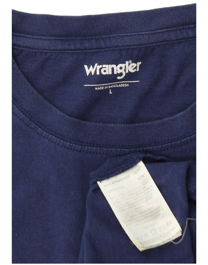 WRANGLER Herre T-Shirt Top Stor Marineblå Bomuld