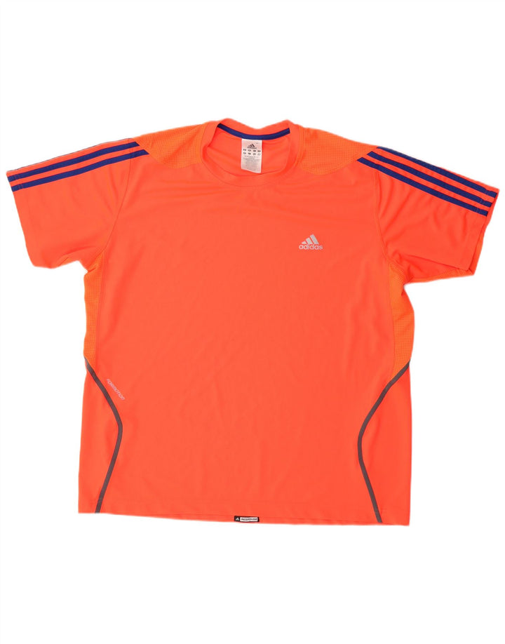 ADIDAS Herre T-Shirt Top Stor Rød Polyester