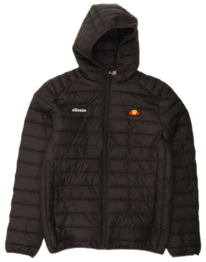 Ellesse Herre hættepolstret jakke UK 38 Medium Sort Polyester