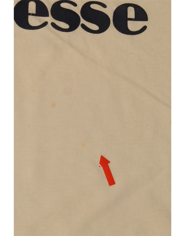 ELLESSE Mens Graphic T-Shirt Top Medium Beige Cotton Vintage Ellesse and Second-Hand Ellesse from Messina Hembry 