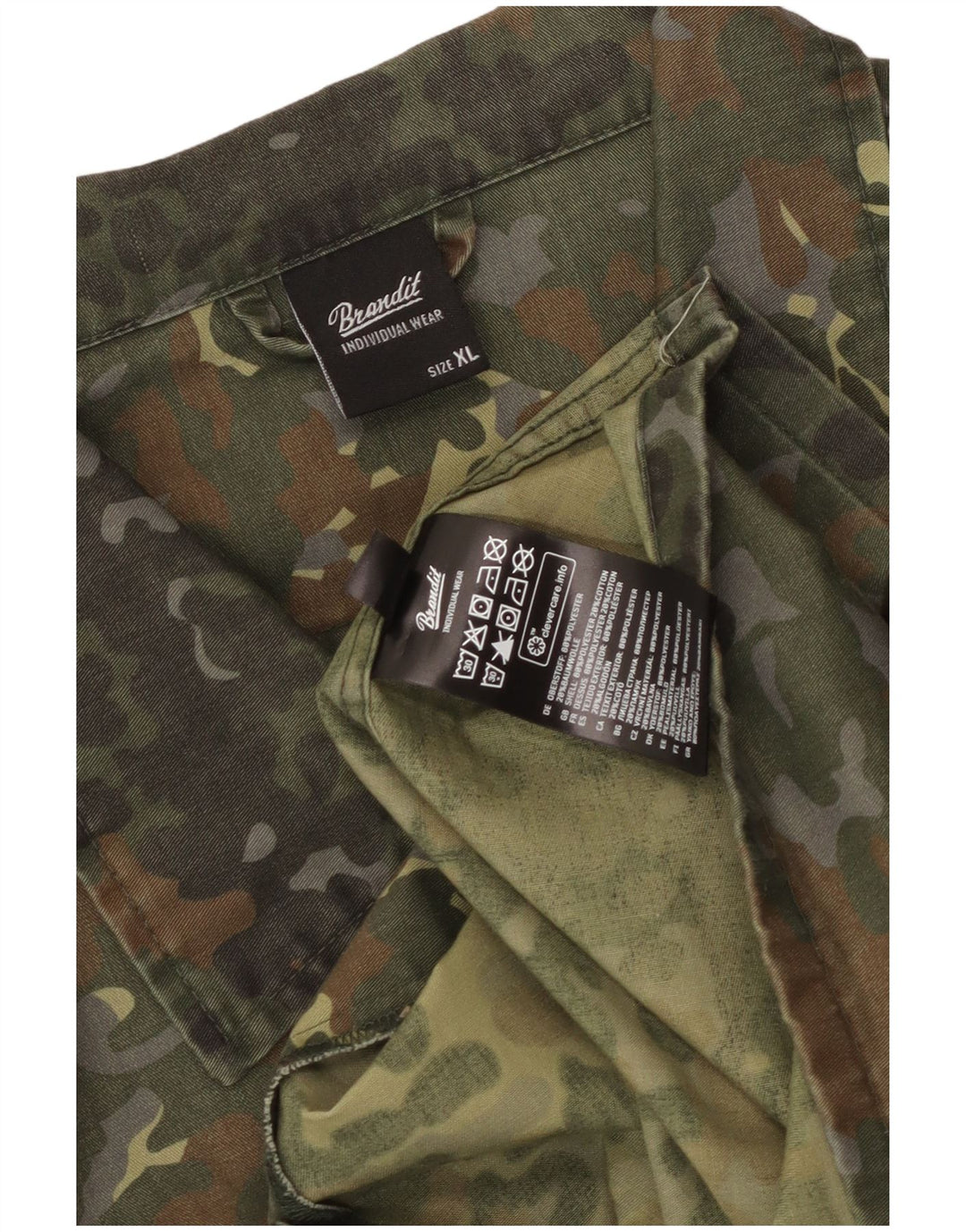 Brandit Herre Military Jacket UK 42 XL Khaki Camouflage Polyester