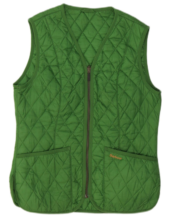 BARBOUR Dame Quilted Gilet UK 12 Medium Green Polyester