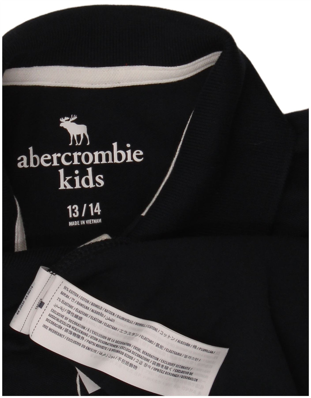 ABERCROMBIE & FITCH drenge poloshirt 13-14 år marineblå bomuld