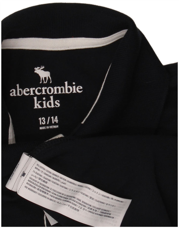 ABERCROMBIE & FITCH drenge poloshirt 13-14 år marineblå bomuld