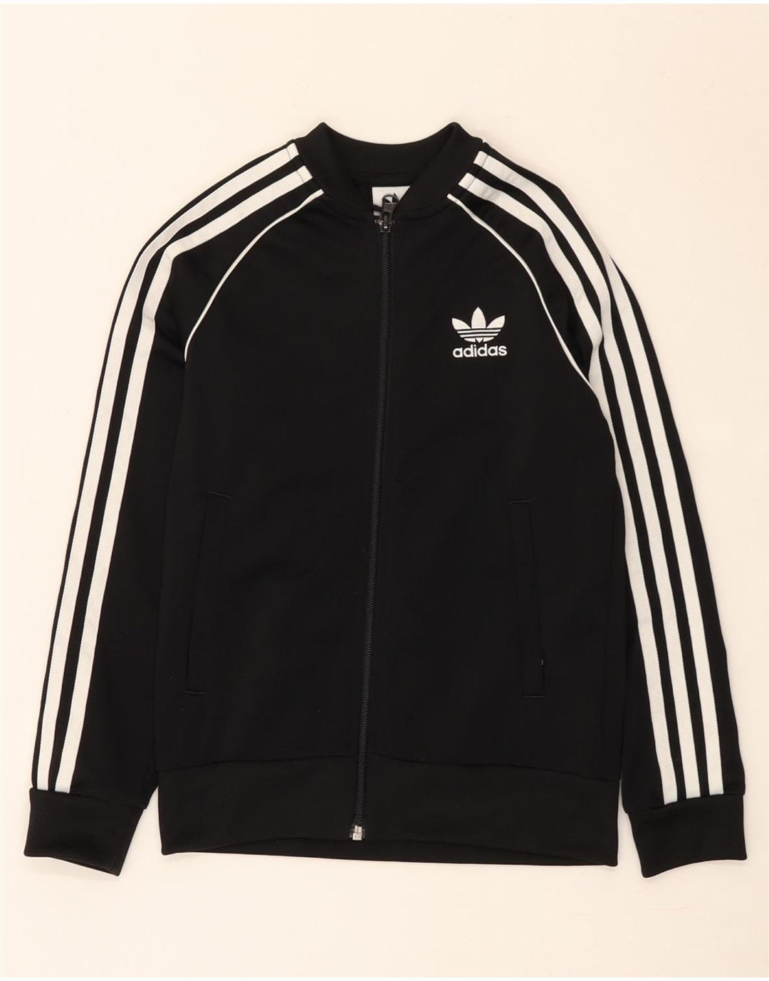 Adidas Drenge Træningsdragt Topjakke 8-9 År Sort Polyester