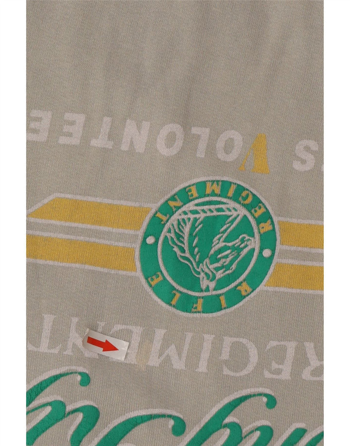 RIFLE Herre Grafisk Sweatshirt Jumper Stor Grå Bomuld