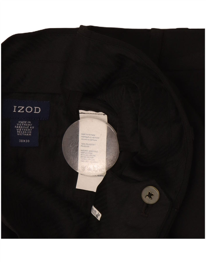 Izod Straight Suit Bukser til mænd W38 L30 Sort polyester