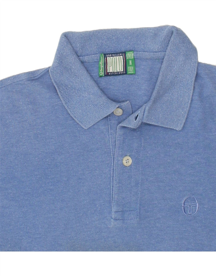 SERGIO TACCHINI Mens Polo Shirt Medium Blue Cotton Vintage Sergio Tacchini and Second-Hand Sergio Tacchini from Messina Hembry 