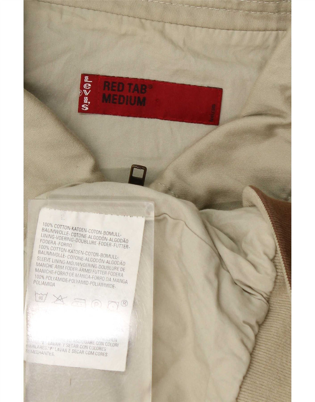 Levi's Bomberjakke til mænd UK 38 Medium Beige Bomuld