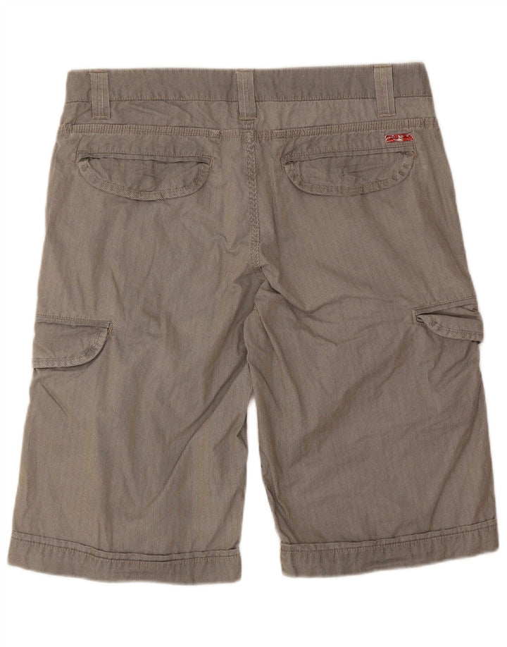 Teddy Smith Herre Cargo Shorts W32 mellemgrå nålestribet bomuld