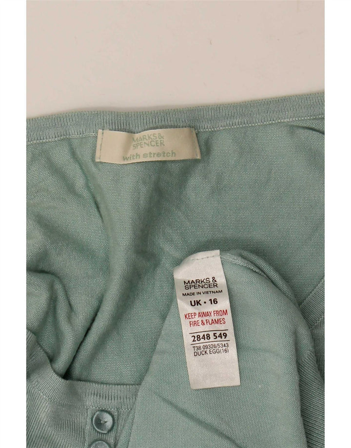 Marks & Spencer Damebluse Top UK 16 Large Green Viscose