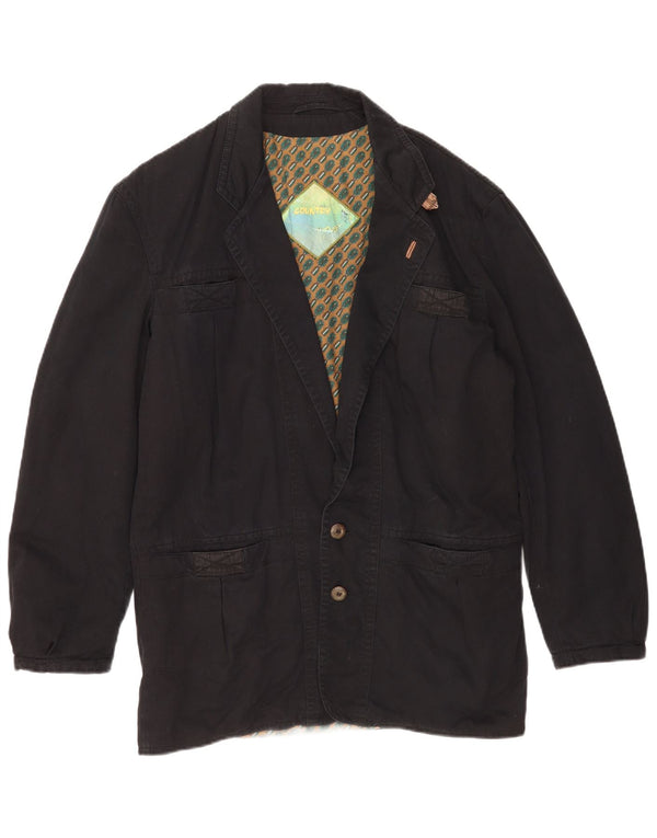 Country Herre 2 Button Blazer Jacket UK 40 Large Black Bomuld