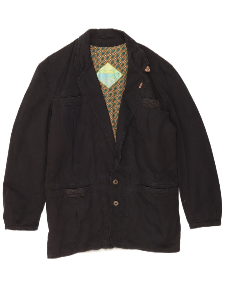 Country Herre 2 Button Blazer Jacket UK 40 Large Black Bomuld